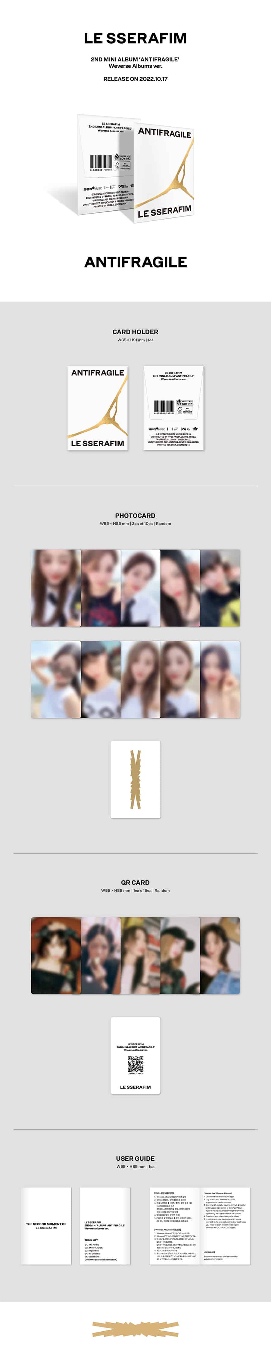 le-sserafim-2nd-mini-antifragile-weverse-album-ver-wholesale