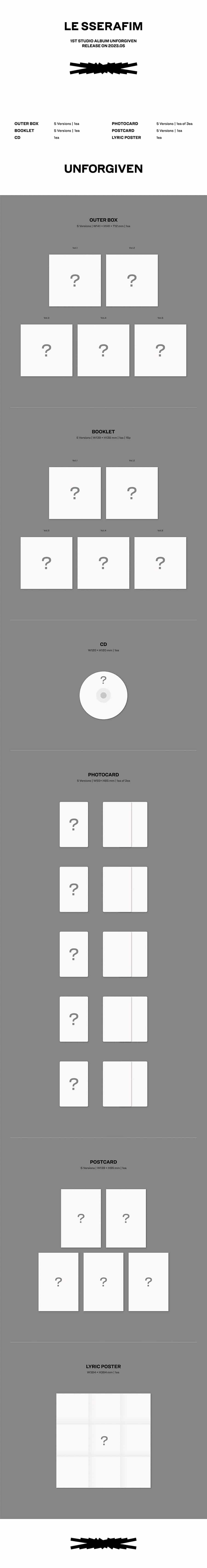 le-sserafim-1st-studio-album-unforgiven-compact-ver-set-wholesale