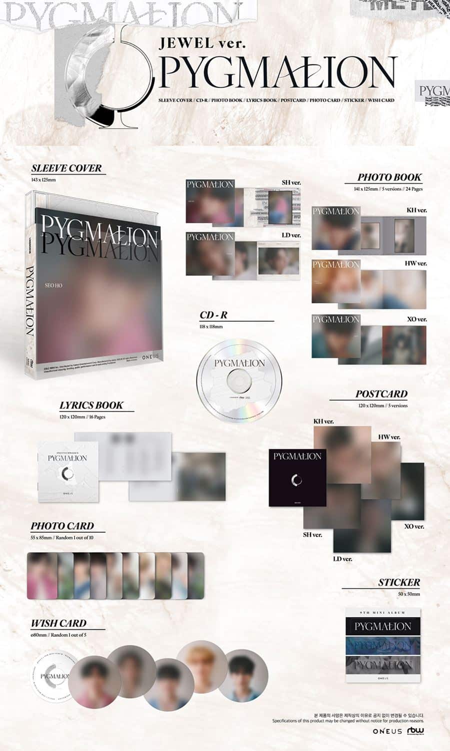 oneus-mini-album-9th-pygmalion-jewel-ver-wholesales