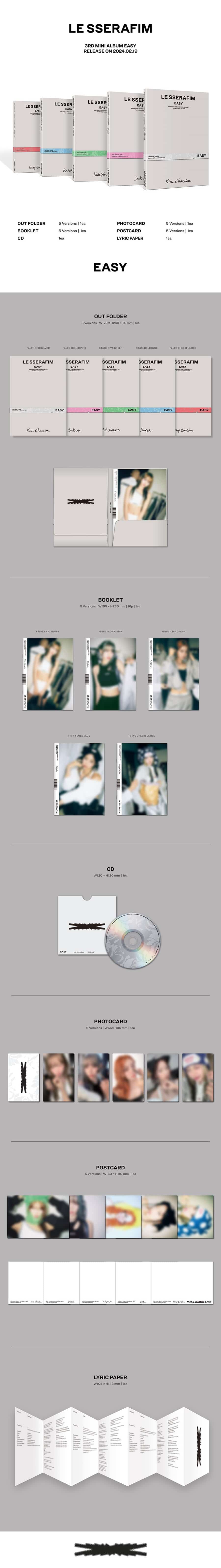 le-sserafim-3rd-mini-album-easy-compact-ver-wholesales