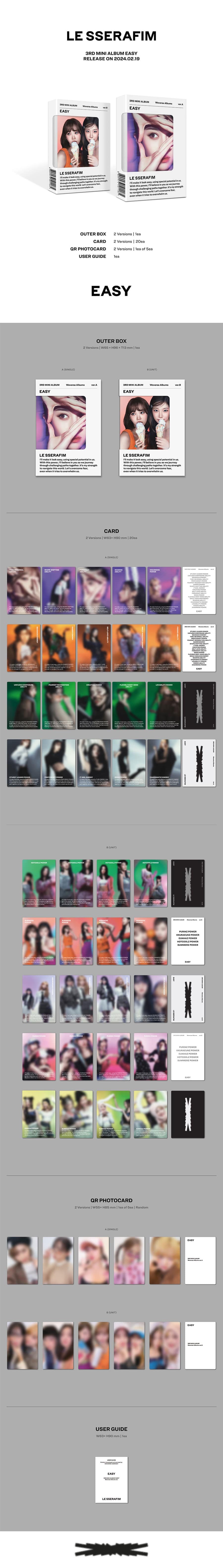 le-sserafim-3rd-mini-album-easy-weverse-albums-ver-wholesales