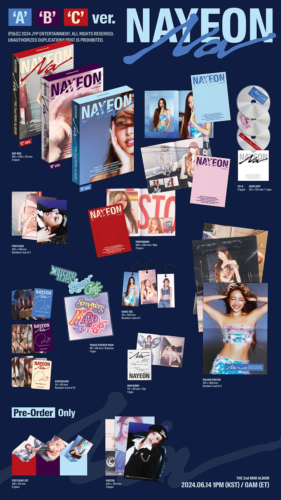 jyp-shop-pob-nayeon-twice-2nd-mini-album-na-wholesales-set
