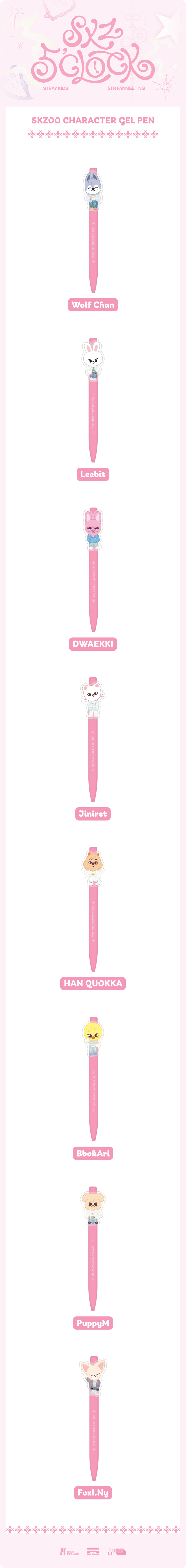 stray-kids-skzoo-character-gel-pen-skz-5'clock-wholesale