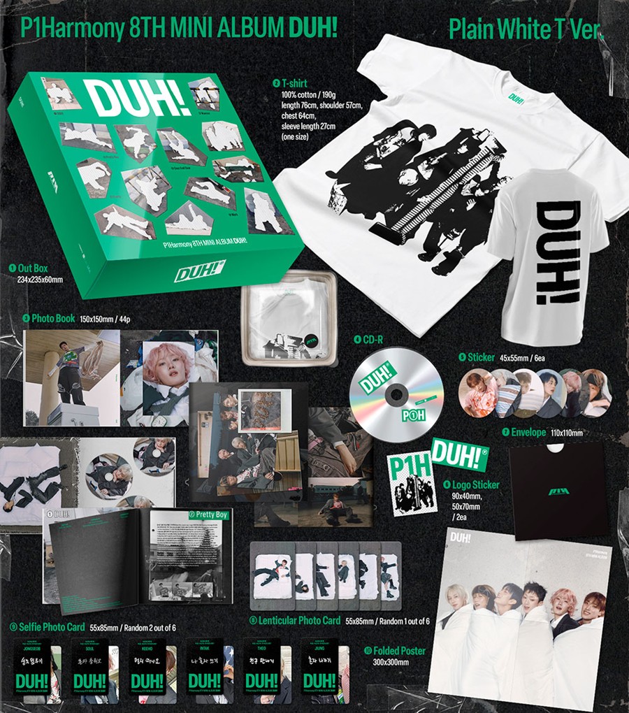 p1harmony-8th-mini-album-duh-md-plain-white-t-ver-wholesale