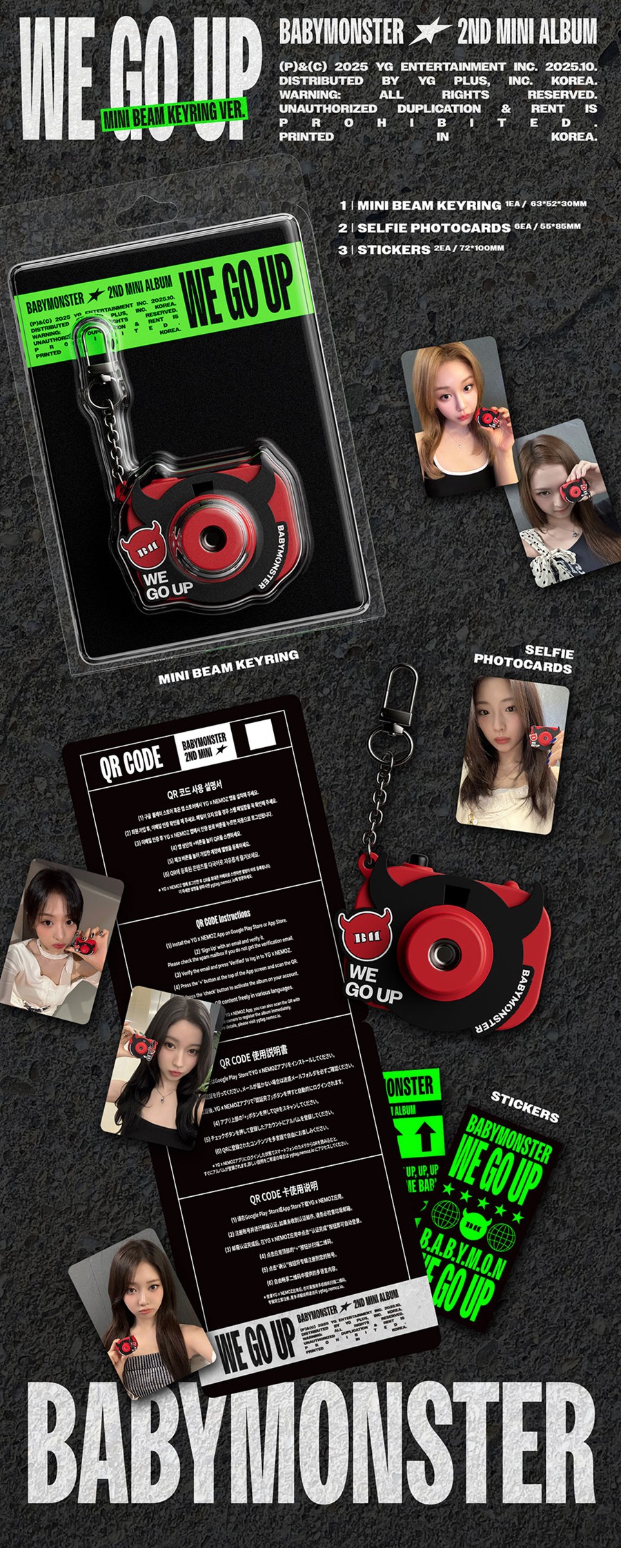 babymonster-2nd-mini-album-we-go-up-mini-beam-keyring-ver-wholesale